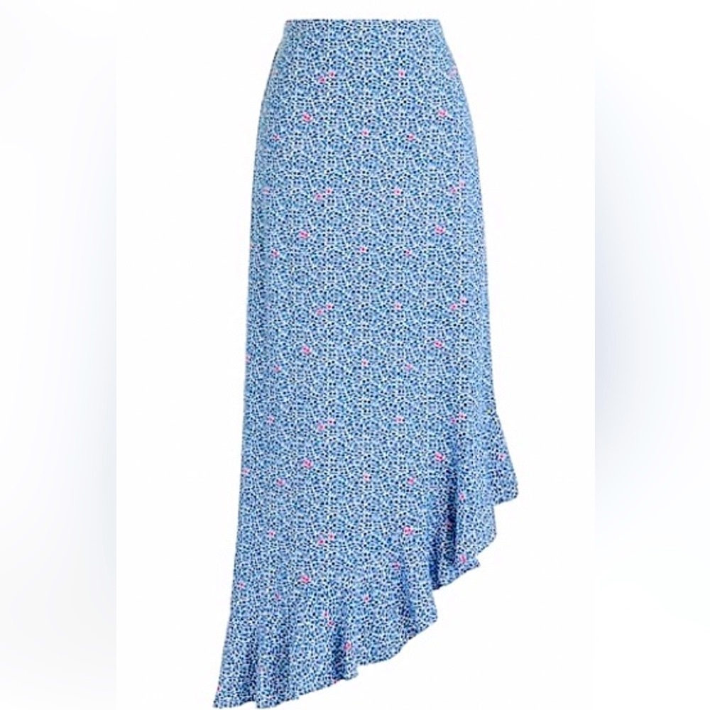J. Crew Mercantile Floral Asymmetrical Hi-low MIDI skirt, XXS